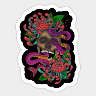 Floral Skull Sticker